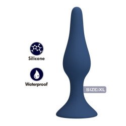 MR PLAY - TAPÓN ANAL DE SILICONA CÓNICO AZUL XL