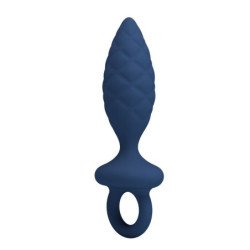 MR PLAY - TAPÓN ANAL TEXTURIZADO CON ANILLO AZUL L