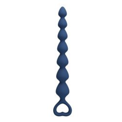 MR PLAY - PERLAS ANALES DE SILICONA AZUL Y TAPÓN ANAL 26,7 CM