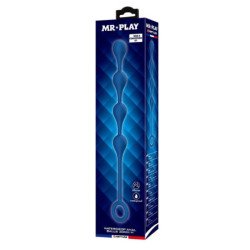 MR PLAY - PERLAS ANALES DE SILICONA AZUL TALLA M 33 CM