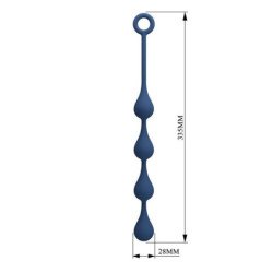 MR PLAY - PERLAS ANALES DE SILICONA AZUL TALLA M 33 CM