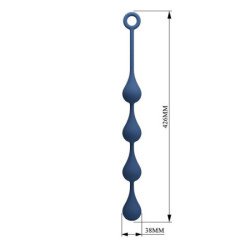 MR PLAY - PERLAS ANALES DE SILICONA AZUL TALLA L 42,6 CM