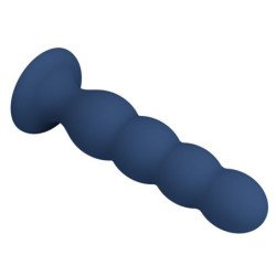 MR PLAY - TAPÓN ANAL CON 4 BOLAS METÁLICAS Y VENTOSA AZUL