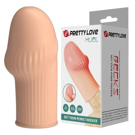 PRETTY LOVE - FUNDA PARA PENE HUEL CONSIGUE UN PENE MÁS GRUESO Y DE COLOR CARNE