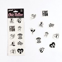 SET DE 10 TATTOOS TEMPORALES - KINKY COLLECTION CHIC TATTOO SECRET PLAY