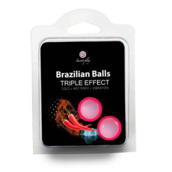 BOLAS LUBRICANTES BRAZILIAN BALLS EFECTO TRIPLO 2 X 4GR