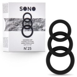 CONJUNTO DE ANILLOS PARA EL PENE SONO Nº25 COCKRING SET NEGRO